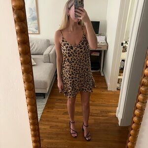 Olivaceous Tan Leopard Mini Dress